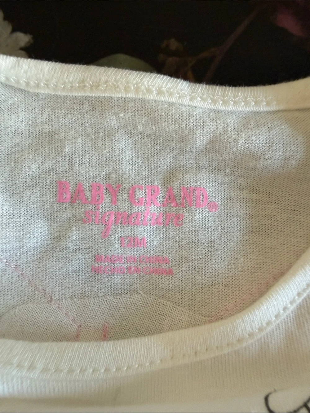 Baby Grand Signature 12 Months 2 Piece Pink Angel Gold Polka Dot Skirt Outfit
